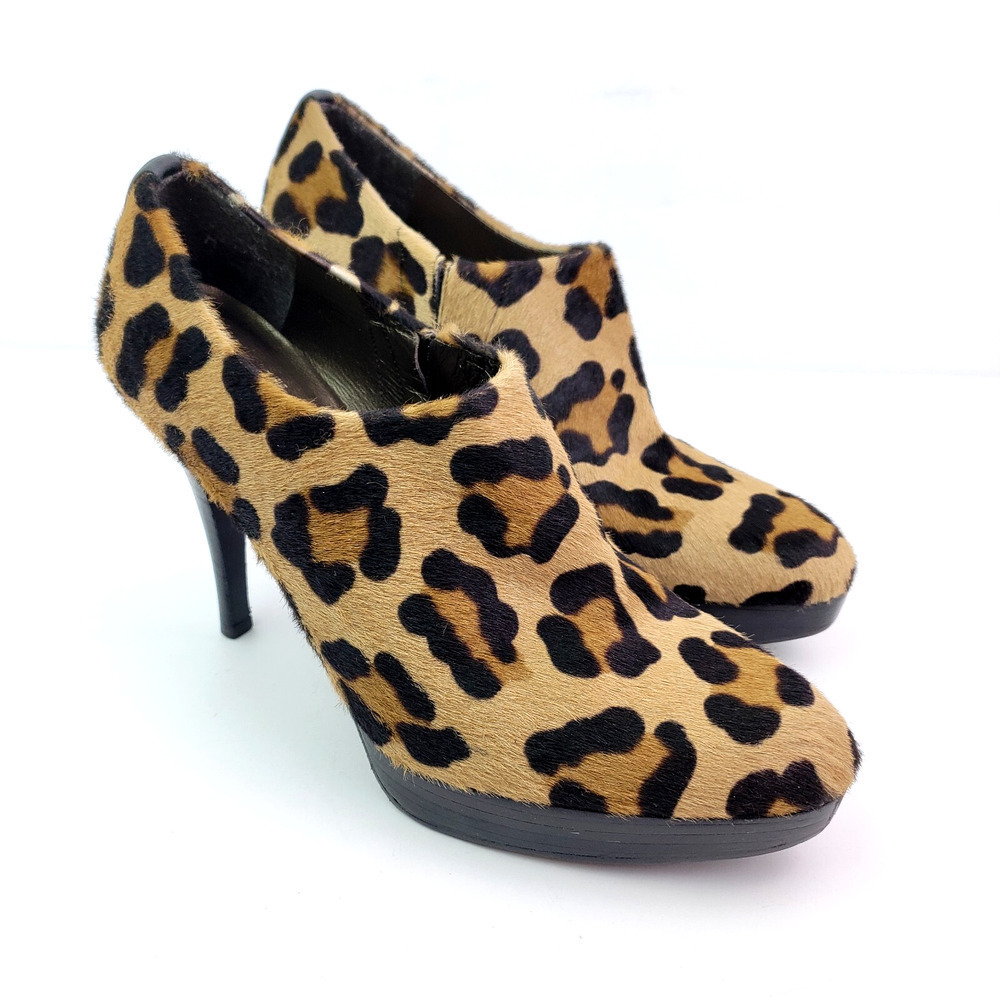 Stuart Weitzman Womens Size 8 Brown Leopard Pony Hair 4.5" Heels Pump Shoes